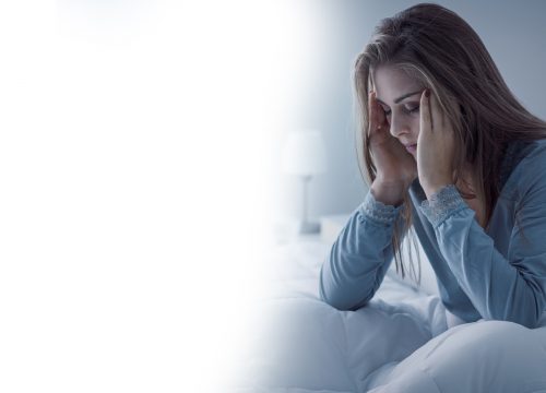 Woman battling through insomnia